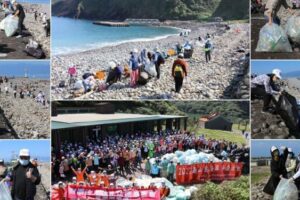 龜山島淨灘 420人90分鐘清除逾2.25噸海漂垃圾