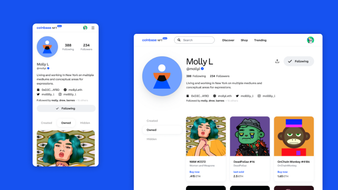 Coinbase NFT 市場 Beta 版上線  主打社群互動且免手續費