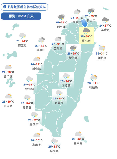 今高溫飆35度！鋒面報到雨區擴大　防午後強降雨