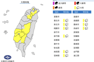 下班注意！全台9縣市發布大雨特報　注意雷擊、強陣風