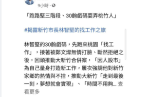 林智堅民調高藍軍發動網路攻擊 綠營中壢區市議員參選人黃崇真發文反擊