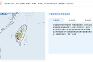午後對流旺盛！4縣市雨彈狂炸一小時　5縣市發布大雨特報