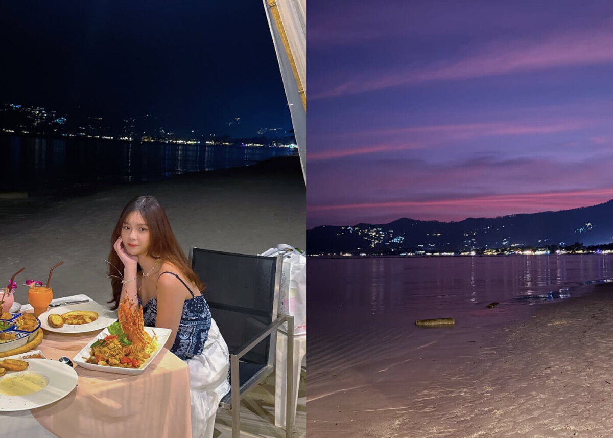 泰國美食｜蘇梅島必追的網美打卡餐廳，蔚藍海面、月牙沙灘、懸崖的美景和浪漫白色紗帳，一次全都擁有。