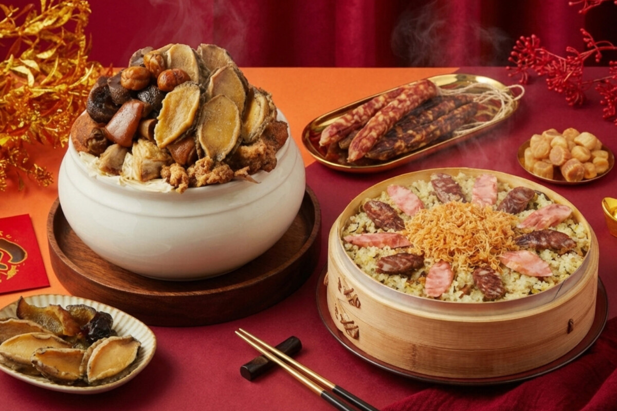 由星級飯店與老字號名店製作的冷凍年菜,熱銷的原因除了「不用煮」,還有它們本來就是為大量宴客與節慶場景而設計的菜色,佛跳牆、米糕、燉湯、紅燒等料理,在飯店菜色本就仰賴標準化工序與精準火候,反而更適合以冷凍方式完整封存風味。(圖片提供:賞星鮮)