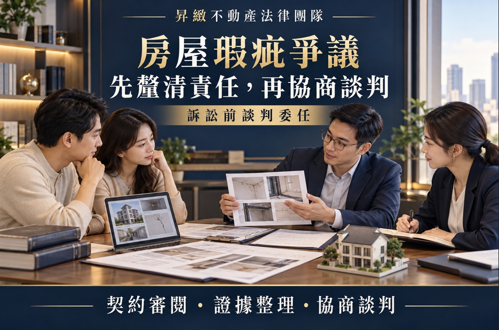 買方控房屋瑕疵怎辦？昇緻法律：先釐清責任再認賠