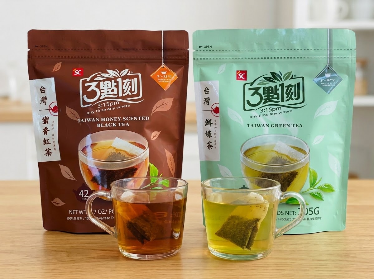 台灣蜜香紅茶、台灣鮮綠茶雙口味登場!100%台灣茶、30秒快速熱泡、冷熱皆宜,滿足家庭、辦公室及餐飲業日常用茶需求